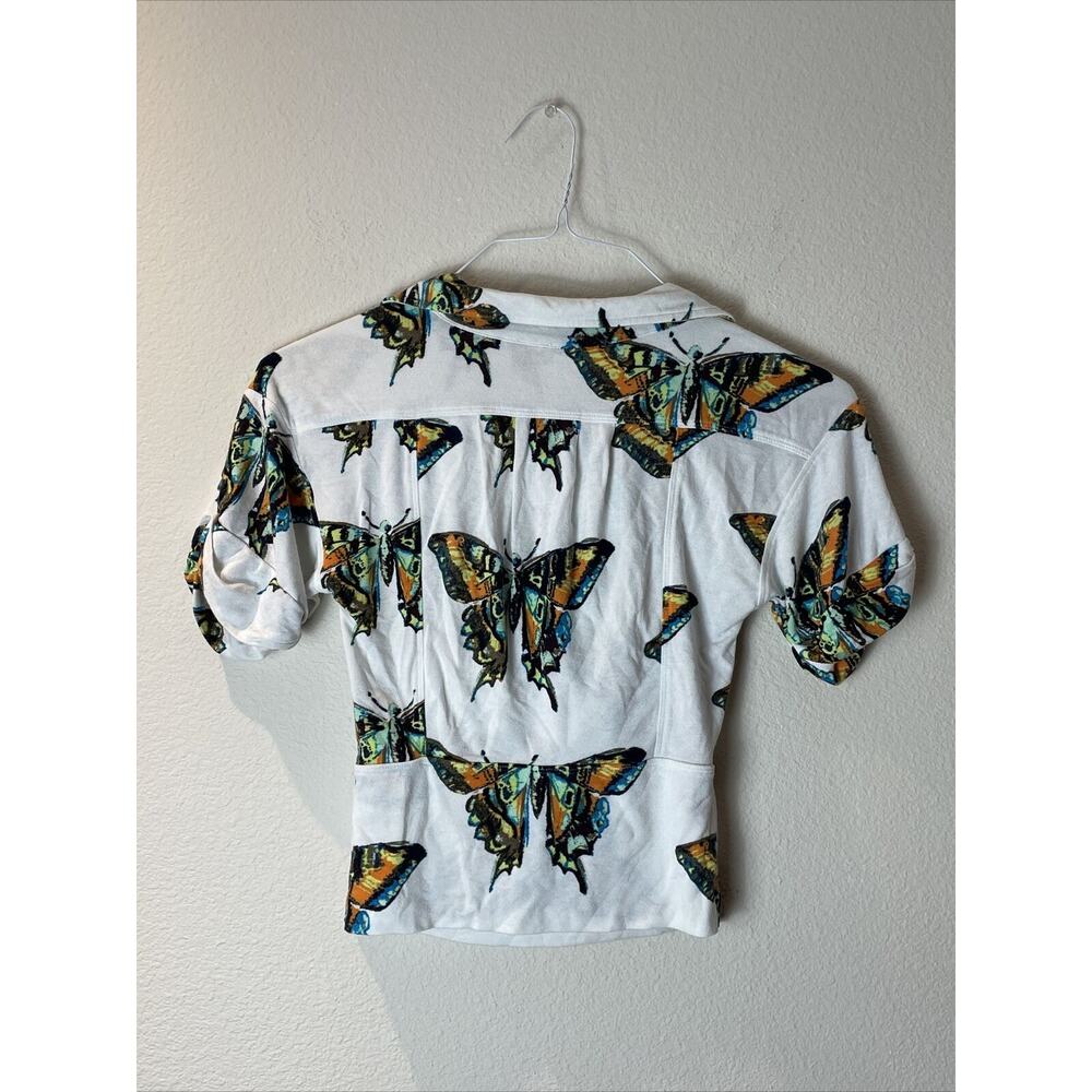 Free People Ready Set Sail Cropped Twist Front Butterfly Tee Shirt Top Women's S - Picture 3 of 3